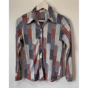 Vintage 70’s Button Down Women’s Collard Shirt Size Small